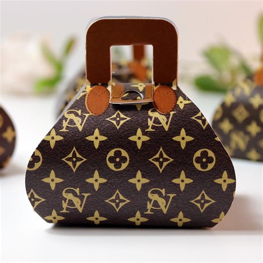 Handbag-shaped Favour Boxes 102 Brown – Personalised With Initials or Logo - Etsy