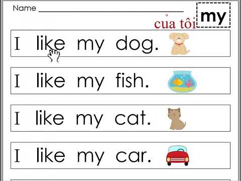 Very first sight word sentences 3 my