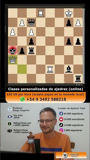 sacrificio de dama para eliminar peón protector del rey y mate #chess #ajedrez #xadrez