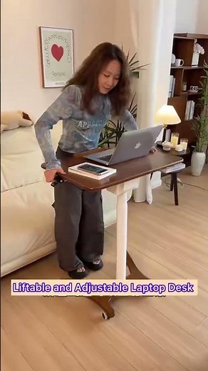 Liftable and Adjustable Laptop Desk with Universal Wheels