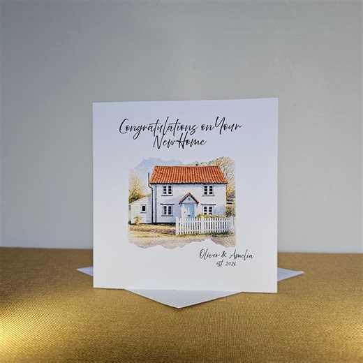 Personalised New Home Card – Housewarming Card With Watercolour English Cottage - Etsy UK
