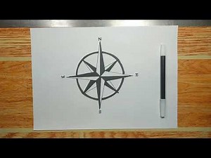 How to draw EASY COMPASS ROSE step by step