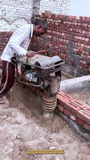 Soil Compactor Rammer Machine Densifies Ground Using High Impact Vertical Force #machine