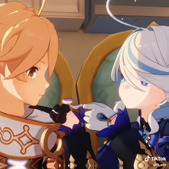 Furina x Aether Couple Moments in Genshin Impact Anime