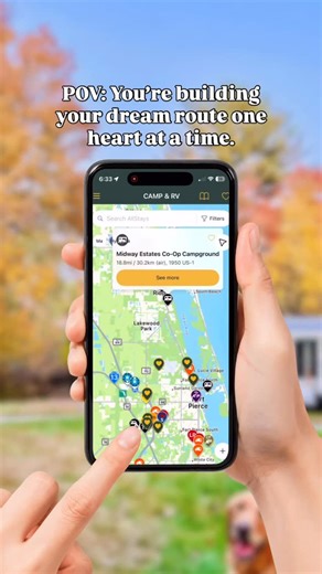 AllStays: RV and Camping App on Instagram: "Build your dream route one heart at a time ❤️ Now you can save your favorite locations with a single tap - then filter your map to show ONLY your hearted spots. Perfect for: ✓ Campgrounds you trust ✓ Reliable rest stops ✓ Best dump stations ✓ Hidden gems you’ve discovered ✓ Your proven route stops Plan smarter. Travel confidently. Your journey, curated by you. Update now to start building your collection 📍 #AllStays #RVLife #RVTravel #CampingLife #Van