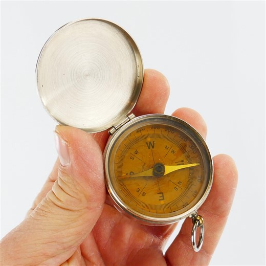 Vintage West Germany Compass Style Pocket Watch - Etsy