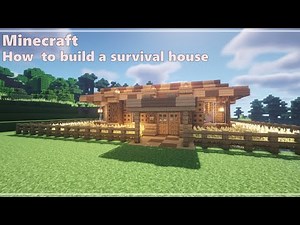 【Minecraft】サバイバルハウスの作り方/How to build a survival house