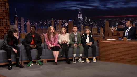 The cast of Stranger Things teach Jimmy the “Chicken Noodle Soup” song and summarize Season 3 in one word. #FallonFlashback | The Tonight Show Starring Jimmy Fallon