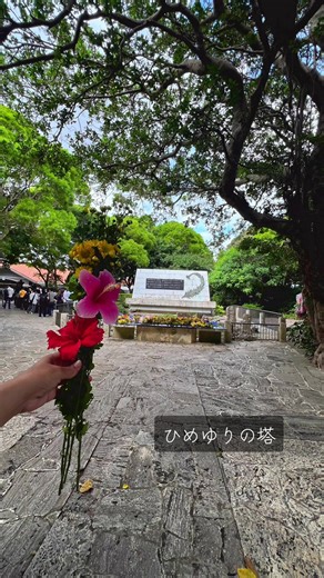 ひめゆりの塔 沖縄戦末期に沖縄陸軍病院第三外科が置かれた壕の跡に立つ慰霊碑。 裏には納骨堂がある。 口を空けているのが第三外科壕 その壕は深さ14ｍあり当時はハシゴで昇り降りしていたそうです。 当時ひめゆり学徒や沖縄陸軍病院関係者、住民など約100人が身を隠していた伊原第三外科壕 沖縄戦で亡くなったひめゆりの学校（沖縄師範学校女子部・沖縄県立第一高等女学校）の生徒や教師227人の名前が刻まれている。 曲は、ひめゆりの詩 歌は、まなてぃちゃん 次の動画でご紹介します。 @まなてぃー 沖縄県産娘🌺 📍ひめゆりの塔 沖縄県糸満市字伊原671-1 #ひめゆりの塔 #沖縄 #ひめゆりの詩