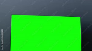 Laptop with green screen on dark minimal background – 5 clean rotating scenes with tracking layer