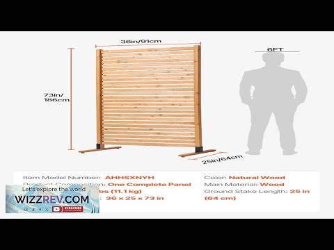 VEVOR Wooden Privacy Screen 36" W x 76" H Outdoor Privacy Screen