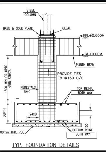Column Steel Reinforcement details | Footing Steel Reinforcement | . . . . . . . #fbreelsfypシ゚viralシ #reelschallenge #fbreelsvideo #facebookreel #knowledge #construction #project #foundation #infrastructure #bridge | Engineering GURU