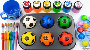 Satisfying Video l How To Make Rainbow Lollipop Candy IN TO Paintbrush and Balls & Cutting ASMR #Satisfying #Kids #EducationalVideo | Pop Pop ASMR