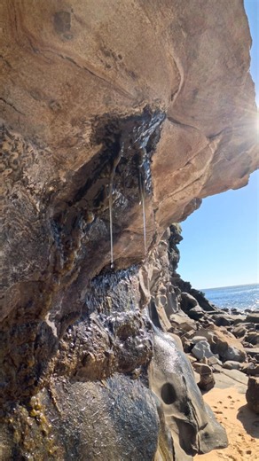 Water Dripping Through Coastal Rock.