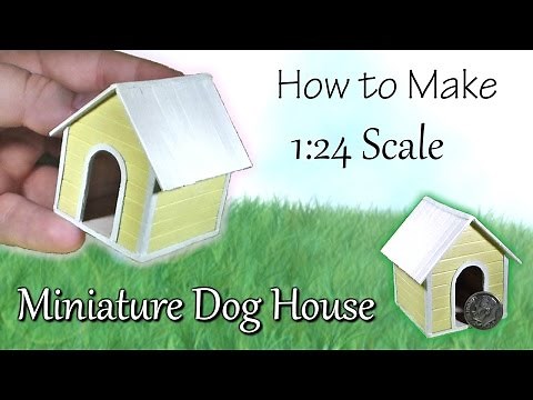 Miniature Dog House Tutorial | Dollhouse | How to Make 1:24 Scale DIY