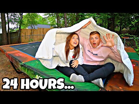 LIVING ON MY TRAMPOLINE FOR 24 HOURS!