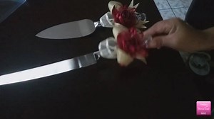 2.7K views · 36 reactions | How to Decorate Wedding Cake Knife and Server Set #wedding #weddingdecorationsideas #weddingcake #howtomake #diy | Wedding Decoration Ideas | Facebook