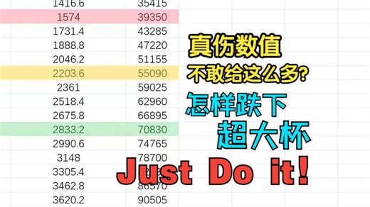 【血狼/Excel】维娜数值要怎么给才能跌下超大杯!?血狼现场拉表算真伤，Just do it！