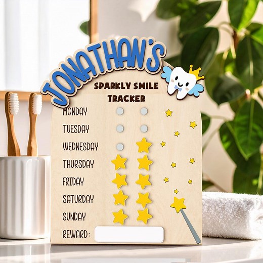 Tooth Brushing Chart for Kids, Day and Night Brushing Habits, Kids Hygiene Chart, Tooth Care, Instant Reward Chart, Sparkly Smile Tracker - Etsy