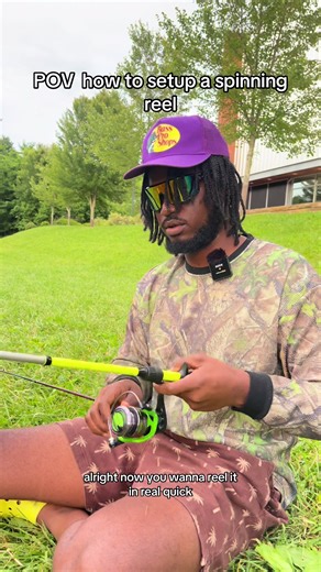 Easy why to setup a spinning reel🎣 #skit #real #funny #bird28thegr8 | how to set up fishing rod