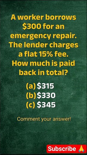 Math Quiz: Can you solve this? #maths #quiz #finance #shorts #riddles #iqtest #logic #puzzle #loan