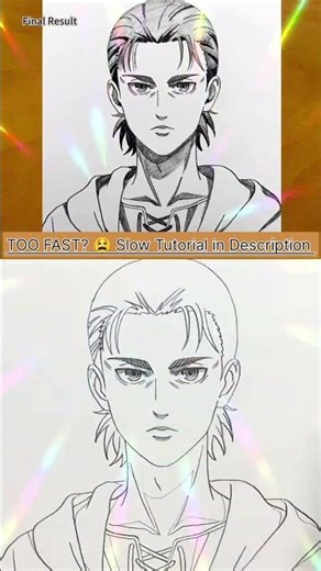 How to draw Eren Yeager || Easy AnimeSketch..#erenyeager#animeart#shorts#viral#art#anime#drawing