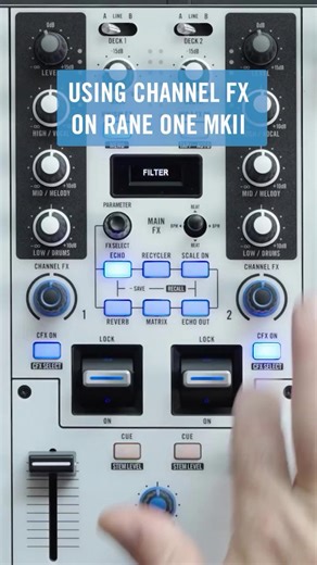 Which one would be your go-to? 🤔 Save this clip for those RANE practice sessions! The RANE ONE MKII has fantastic Channel FX, you can switch through them all using Shift CFX ON. Filter Filter Roll Noise Flanger Layer the Channel effect with a Main effect to create pro-level sounds for transitions, build-ups and more! #rane #dj #fx #raneonemkII | Official Rane DJ