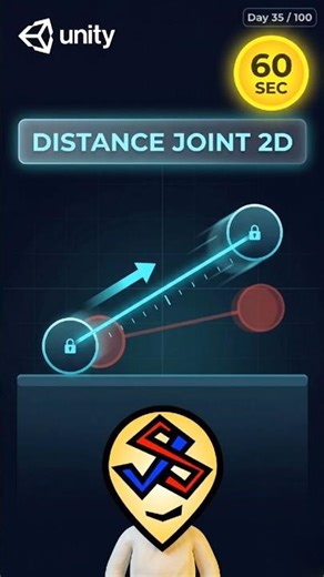 Day 35 Distance Joint 2D #coding #gaming #unity3d #gamedev #indiedev