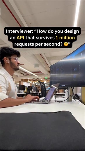 Bhavesh vaswani on Instagram: "1 Million RPS isn't about code, it's about architecture. Here are the 8 key layers to scale your API architecture. 1️⃣ Load Balancer 👉 Distributes traffic across multiple servers so no single machine melts. Example: 1M req/s split across 200 servers = only 5k req/s each. ⸻ 2️⃣ Horizontal Scaling 👉 Add more servers when traffic spikes instead of upgrading one big server. Example: Black Friday? Spin up 50 more API nodes in seconds. ⸻ 3️⃣ Caching Layer 👉 Serve freq