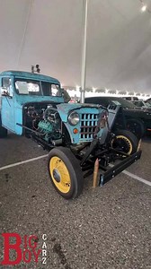 It wasn't all about classics at Barrett-Jackson. There were some badass rat rods like this 1951 Jeep Willys Custom Pickup. This vehicle came packed with two side-by-side 1937 V8-60 flathead engines, with belt drive mated to a 3-speed manual transmission. #ratrods #ratrodlife #ratrodtruck #barrettjackson #jeepnation #trucks | Big Boy Carz