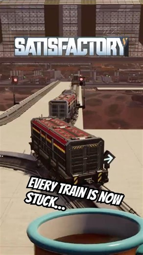 I'm Cooked - My Satisfactory Trains Are Now All Jammed #shorts #satisfactory