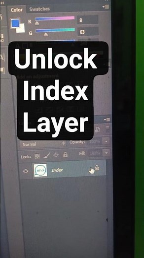 how to unlock layer index in Photoshop cs6 #shortvideo