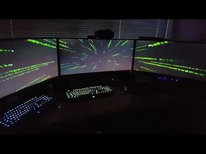 Three Dell U3415W's Matrix Screen Saver