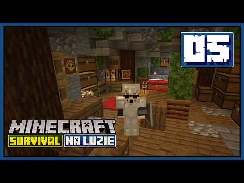 Minecraft Survival EASY episode 05 - building the first house in the cave and canyon