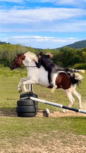 Fearless Girl Jumps Onto a Running Horse at Full Speed 😲🔥#HorseRiding #BraveGirl #JumpSkills#