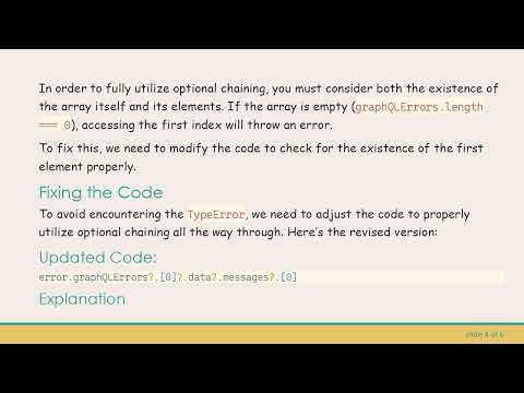 Solving the TypeError in JavaScript: Understanding Optional Chaining