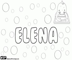 Elena, classical name coloring page printable game