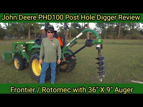 John Deere PHD100 Post Hole Digger Review. Frontier / Rotomec with 36" X 9" Auger.
