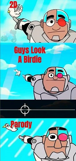 Guys Look A Birdie BUT 2D Animation VS PARODY – FNF Cyborg Meme Mod #fnfmod #fnflyrics