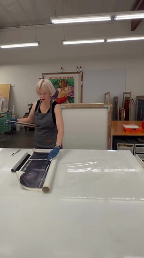 Katie linen backing this “Star Wars” one sheet movie poster 🚀🌌 #reels #restoration #starwars | Fourth Cone Restoration
