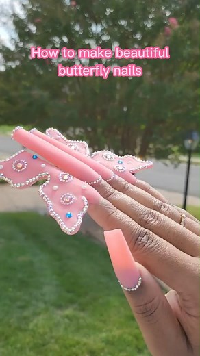 How I made these butterfly nails 🦋 #reels #fyp #nailart #nails #nailtech | Longhairprettynails