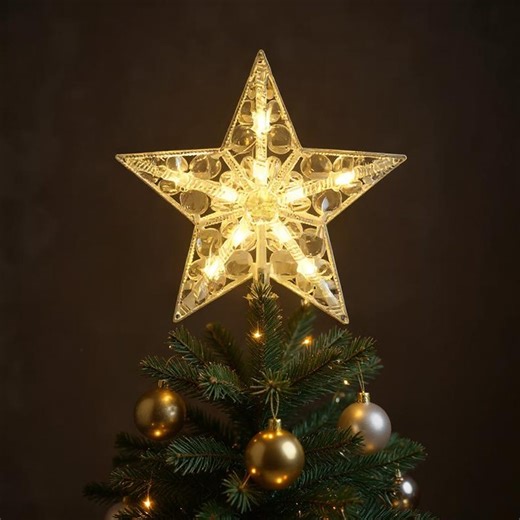 Christmas Star Tree Topper – Warm White LED Star Light 15 Cm – Holiday Home Decor - Etsy