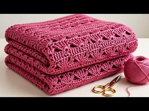 Easy & Beautiful Crochet Stitch!🩵 Beginner Friendly! Stunning 3D Blanket Pattern