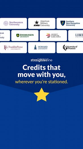 2.5K views | Duty changes, deployments happen — your degree stays on track. Take StraighterLine courses from anywhere in the world. Credit transfer, guaranteed. | StraighterLine | Facebook