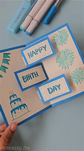 Quick Happy Birthday cute gift card for a baby boy 👶. #birthday #viralvideo #trending #diy #craft