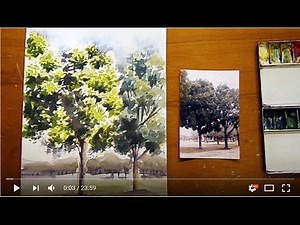 【水彩基礎講座】 葉 /筆使いの基礎練習①（watercolor basic lesson 2/leaves）