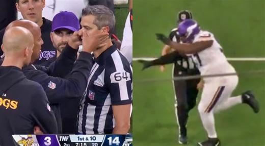 Holy S**t Vikings Player Wrecks Ref in the Face During Thursday Night Football [VIDEO]