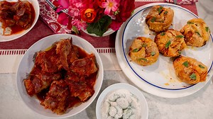 Kristen Kish shares phyllo pizza pita, stuffed cabbage roll recipes