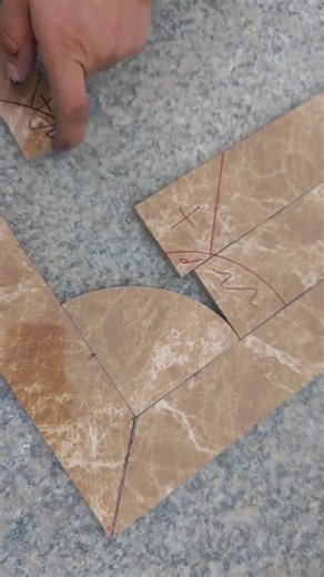 The tile is measured and shaped with a fine ruler and then installed. #tilework #tiles #TileDesign #tileinstallation #tilesdesign | Work art