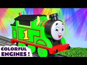 Colorful Engines Toy Train Story with Thomas Trains